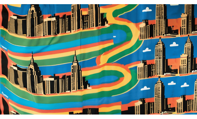NYC on beach towel graphic