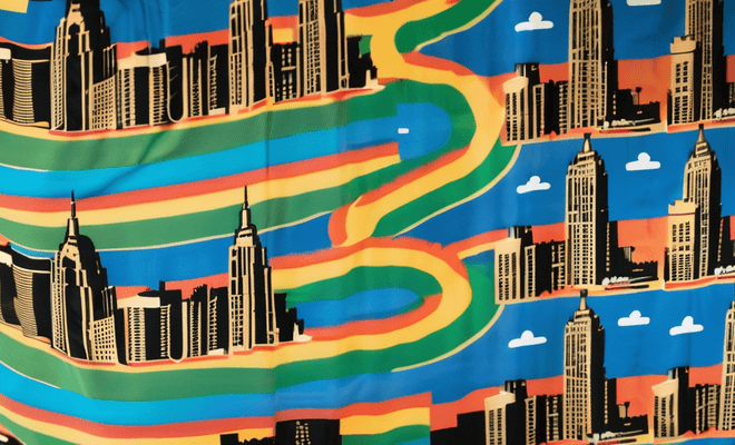 NYC on beach towel graphic
