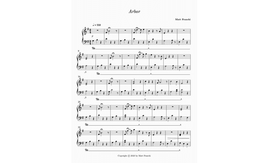 Arbor Sheet Music - First Page